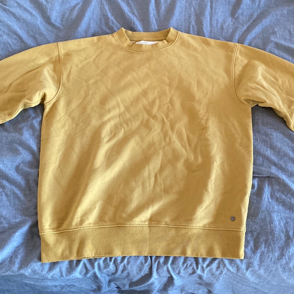 RSQ Premium Mens Pale Yellow Crewneck Sweatshirt